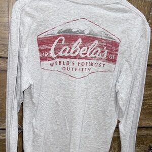 Cabela's Heather Gray Long Sleeve with Red Logo
